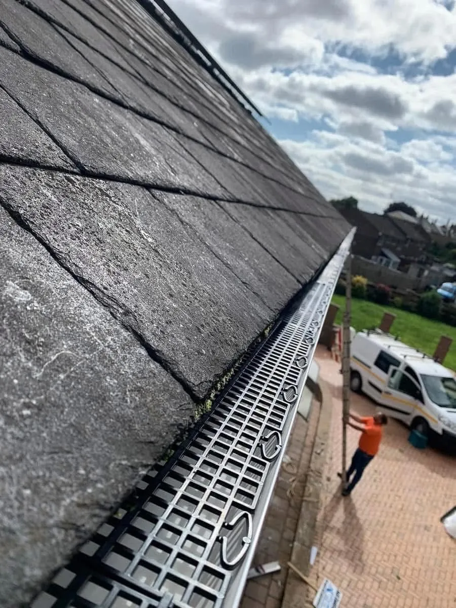 Gutter guard fitted on a slate roof in Ilfracombe